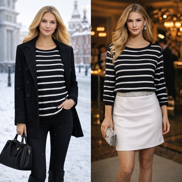 Chico's Black and White Women's Blouse - Picture 10 of 10